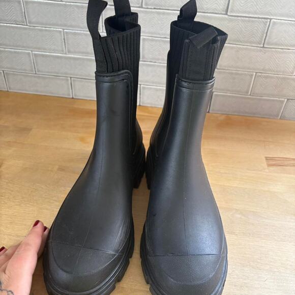 Black ankle boots | Goulashes | rain Boots | grunge emo goth - Picture 4 of 7